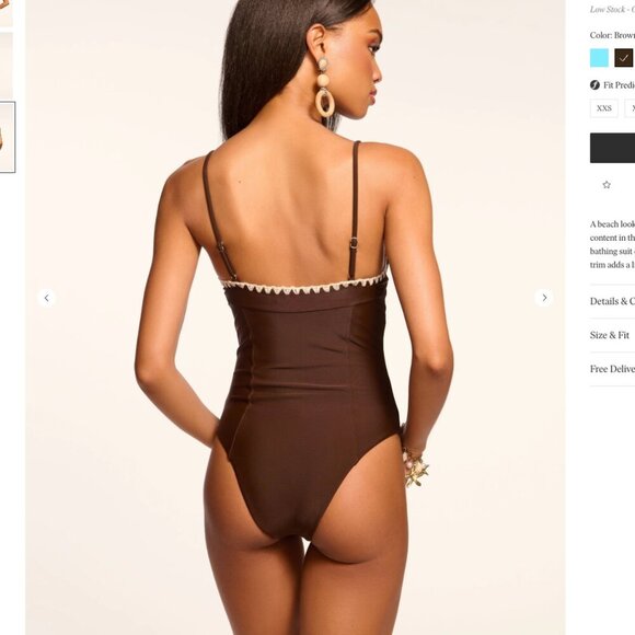 NWT Ramy Brook Addisyn One Piece Swimsuit in Brown Size XS - Picture 3 of 7